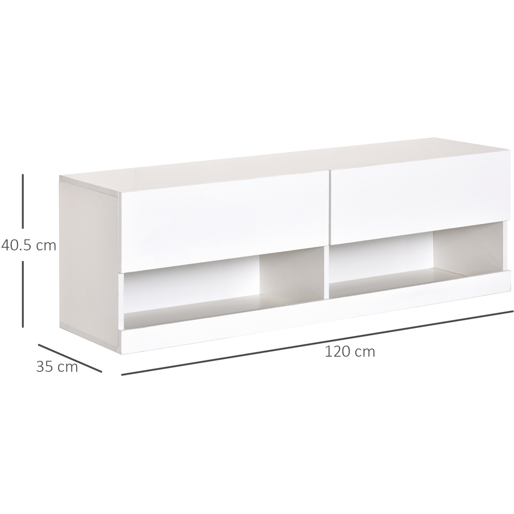 Portland White Wall Mount TV Cabinet with LED Image 7