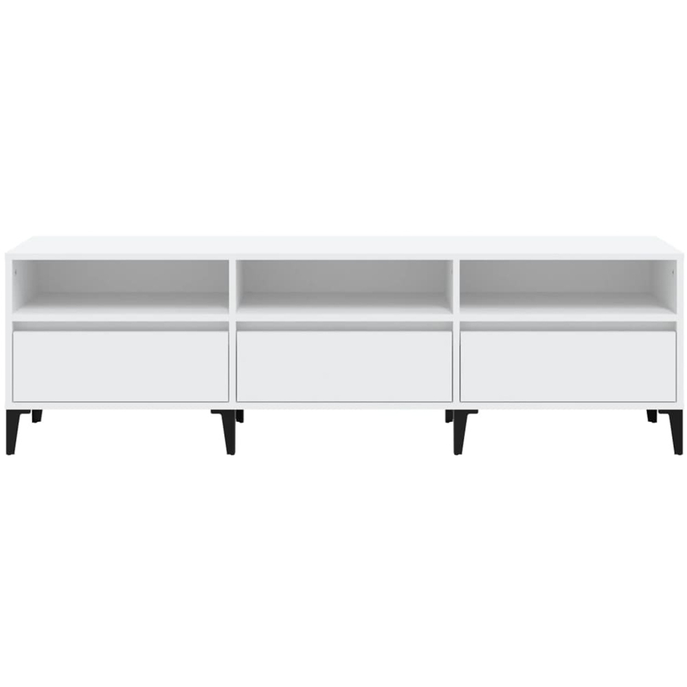 vidaXL 3 Door 3 Shelf White TV Cabinet Image 4