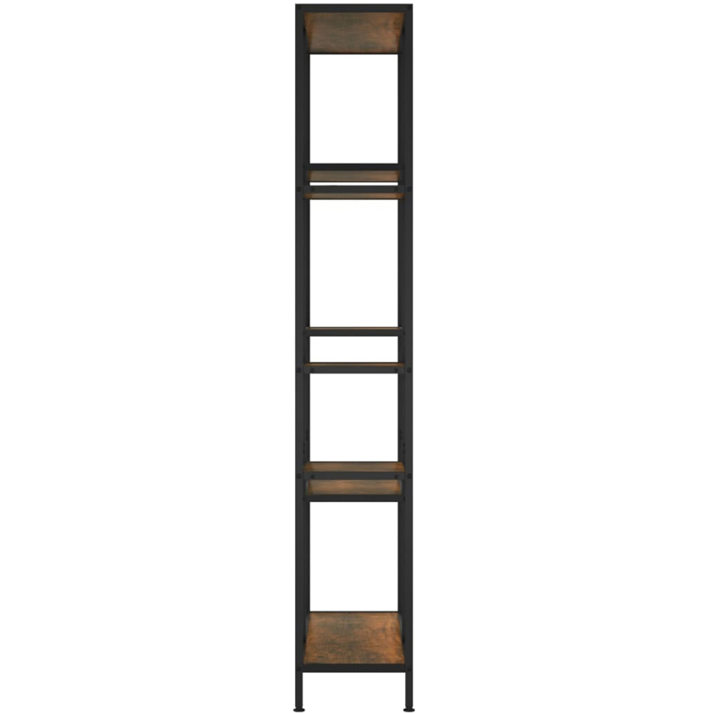 vidaXL 7 Shelf Dark Brown and Black Book Shelf Image 4