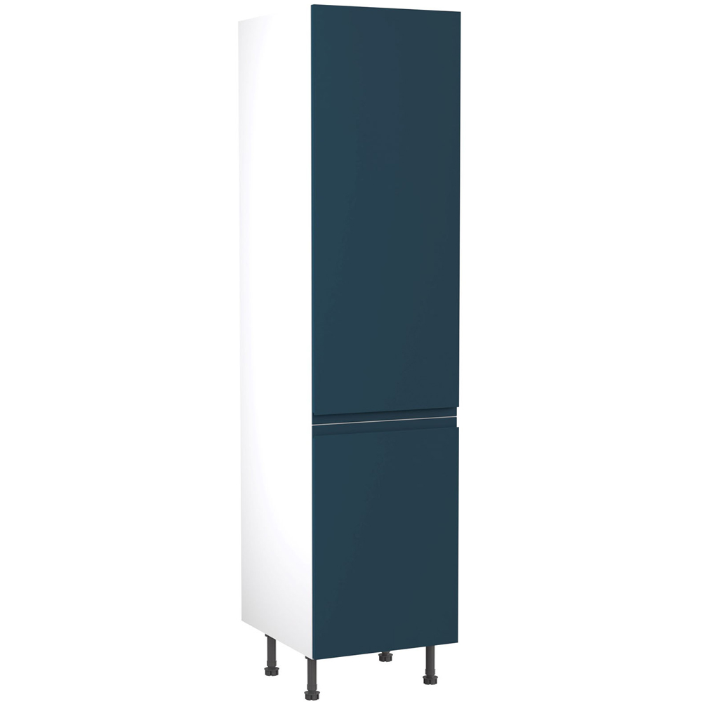Kitchen Kit J-Pull Matt Indigo Blue Larder Cabinet Flatpack 500mm Image 1