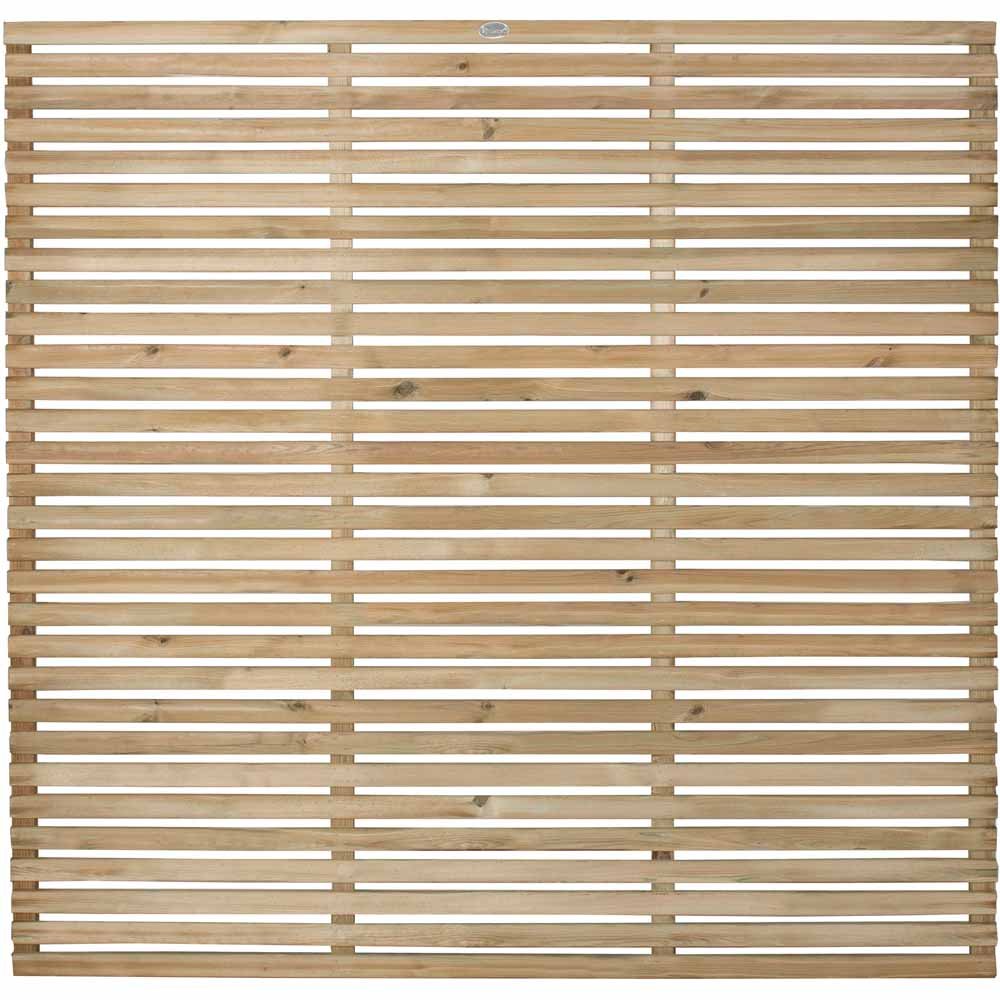 Forest Garden 6 x 6ft Pressure Treated Slatted Fence Panel Image 3