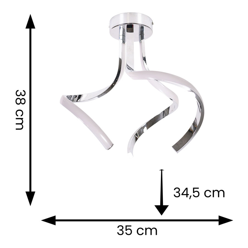 ValueLights Infinity Chrome Single Twist Integrated LED Ceiling Light Image 6