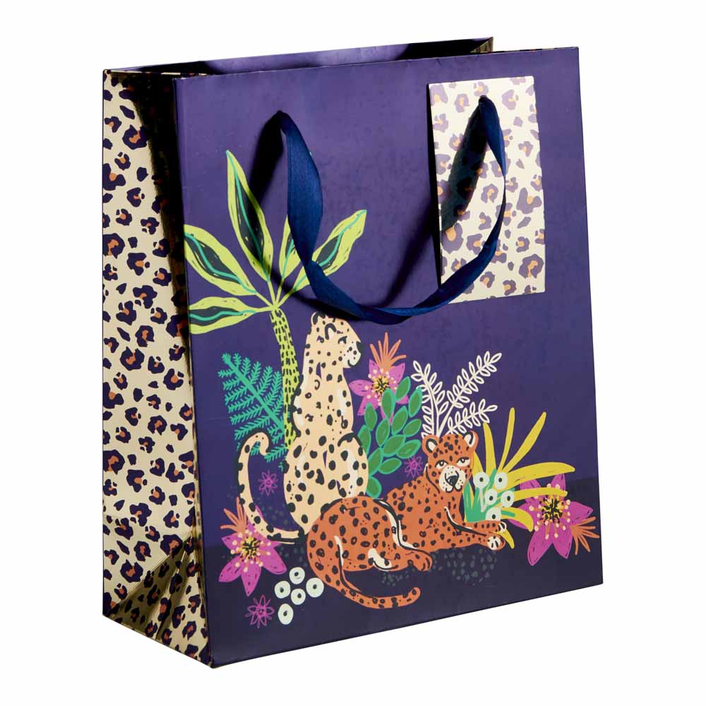 Wilko Medium Giftbag Cheetah Image