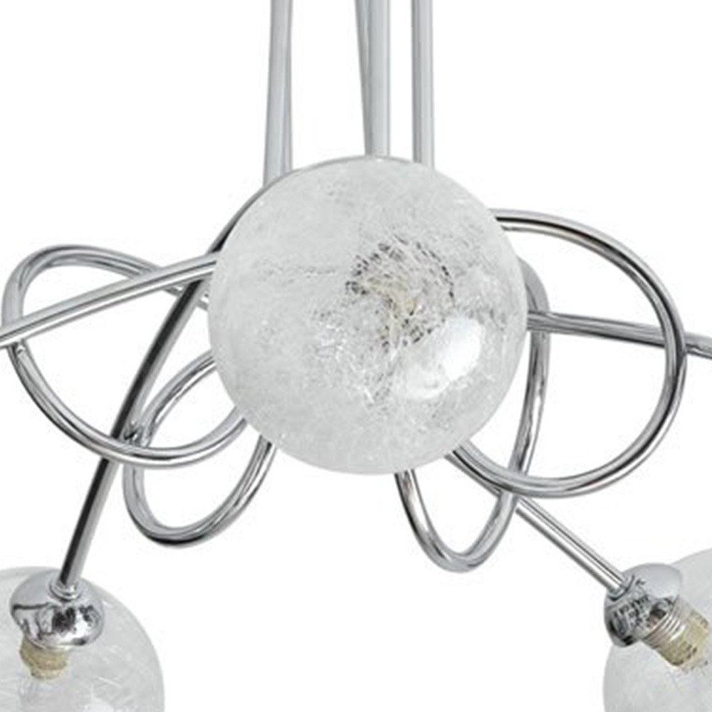 Wilko Sorrento 5 Arm Metal Ceiling Light with Crackle Effect Glass Shades Image 3