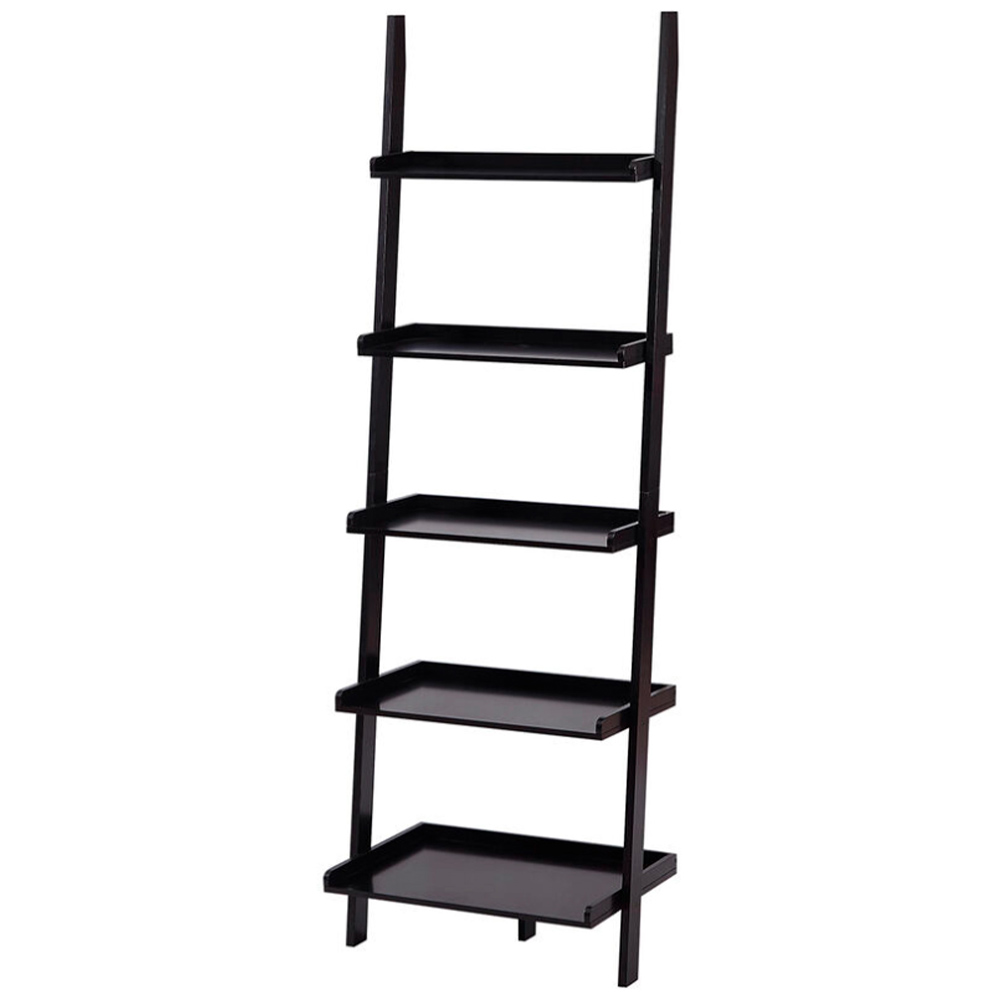 Charles Bentley 5 Shelf Black Ladder Bookcase Image 2