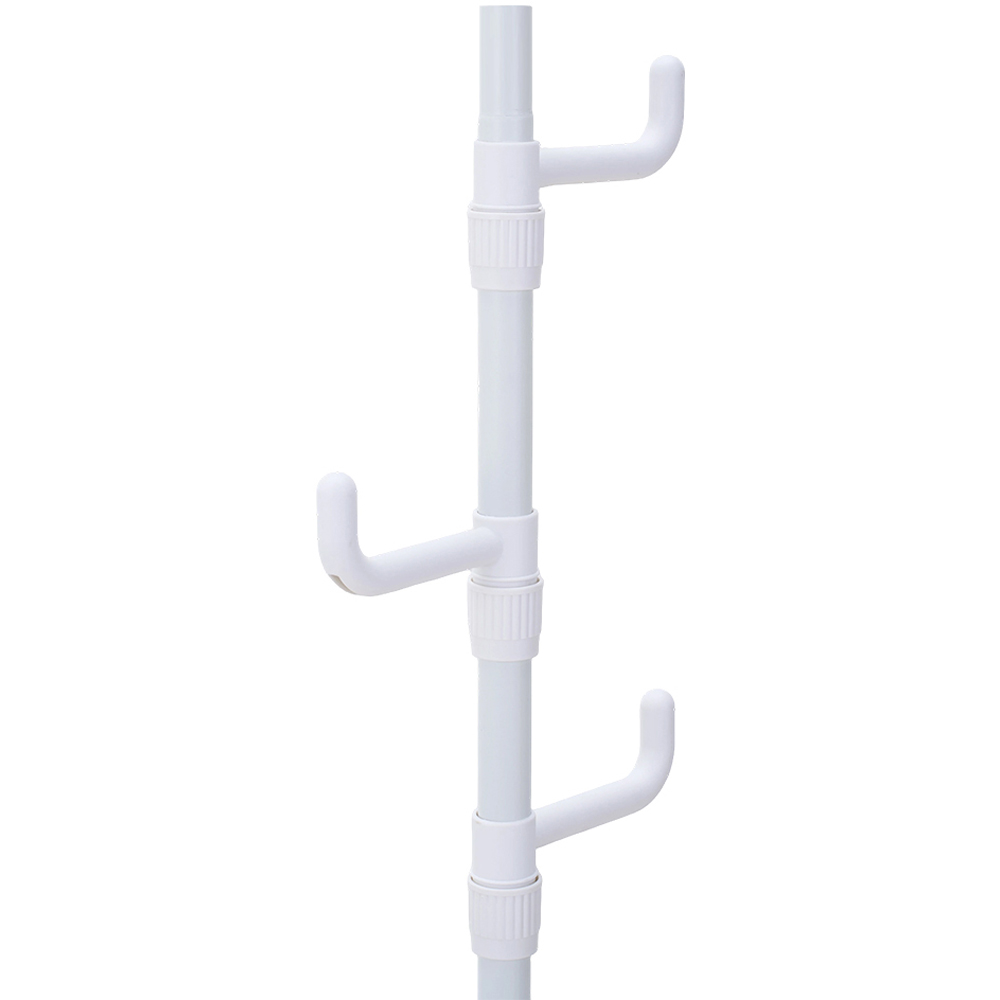 Living and Home White Adjustable Floor-to-Ceiling Coat Stand with 6 Hooks Image 4