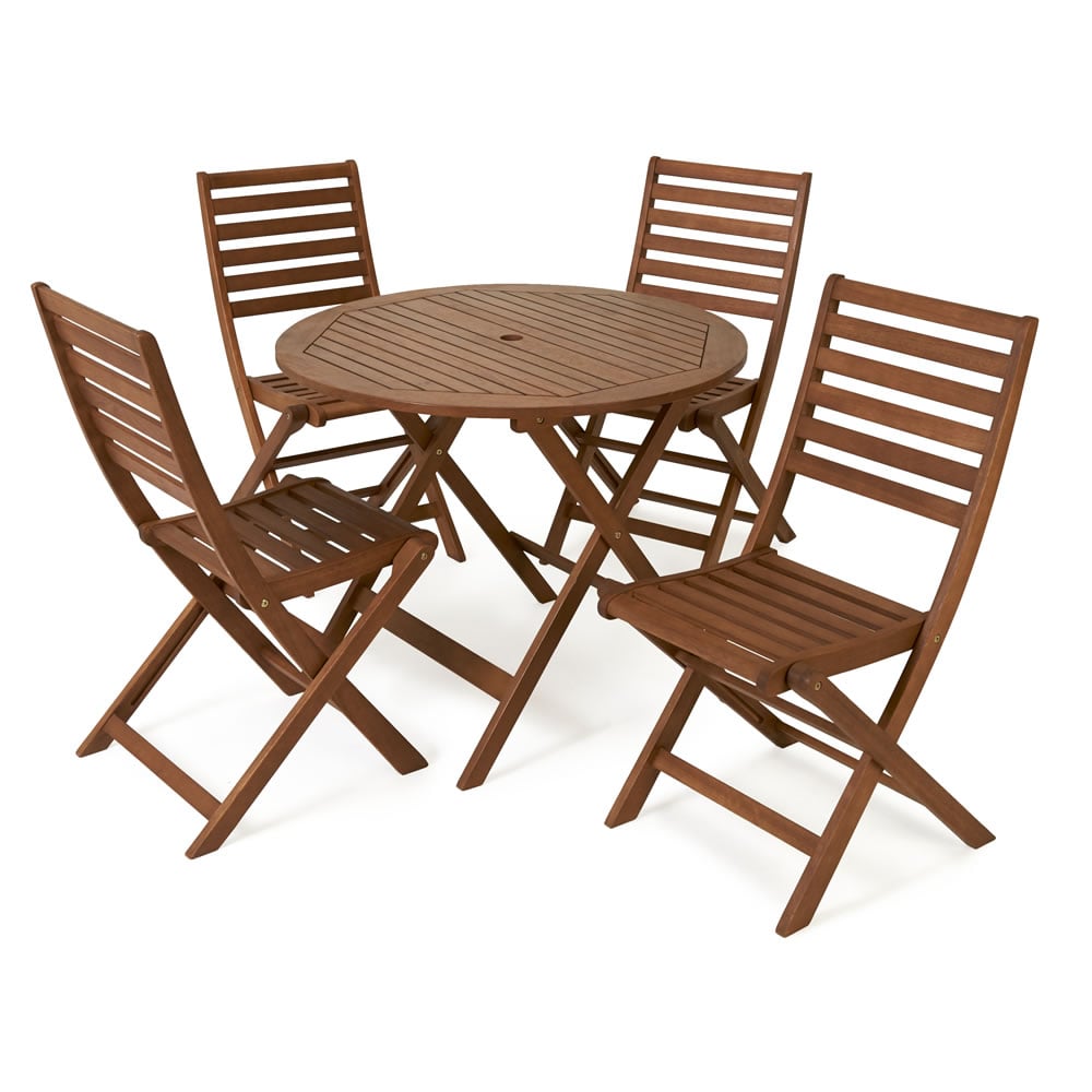 Wilko FSC Wooden Patio Set 4 Seater Image 1