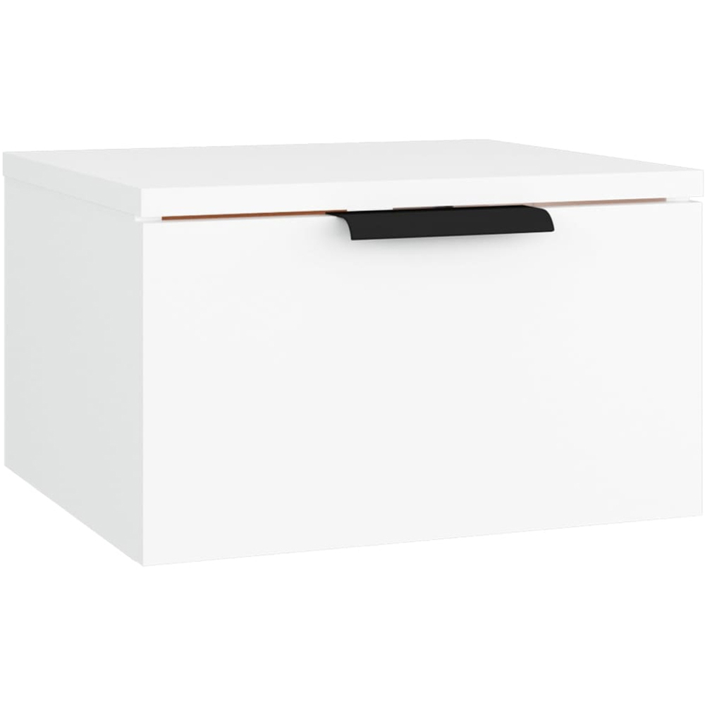 vidaXL Set of 2 White Wall Mounted Bedside Cabinet Image 3