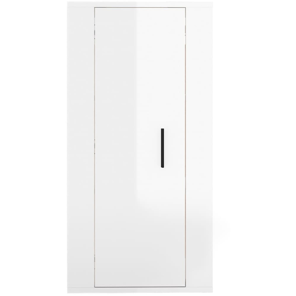 vidaXL Single Door High Gloss White Wall Mounted TV Cabinet Image 5