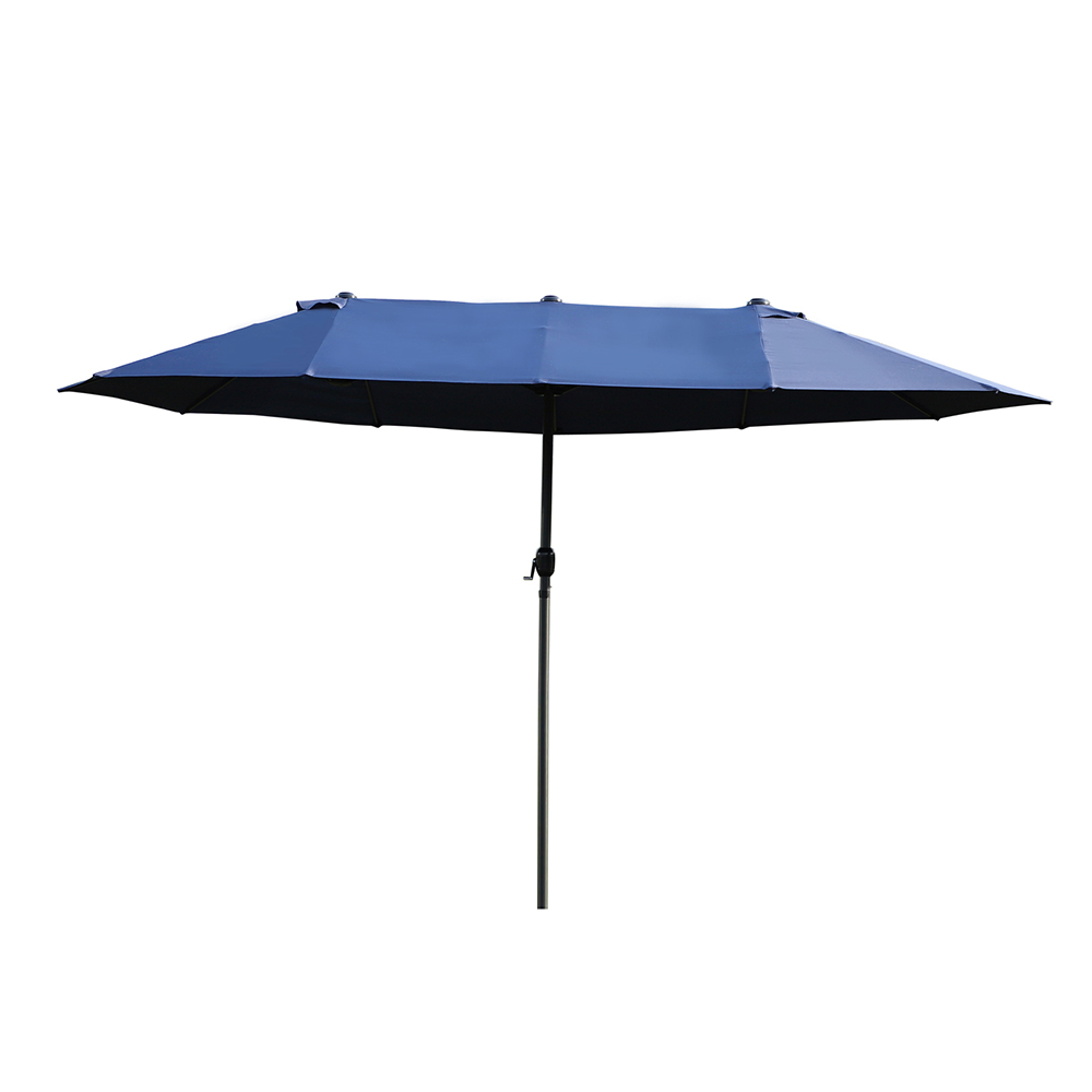 Outsunny Blue Double Sided Garden Crank Parasol 4.6m Image 1