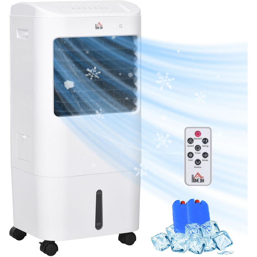 HOMCOM White Portable Air Cooler with Humidifier and Remote Image 3