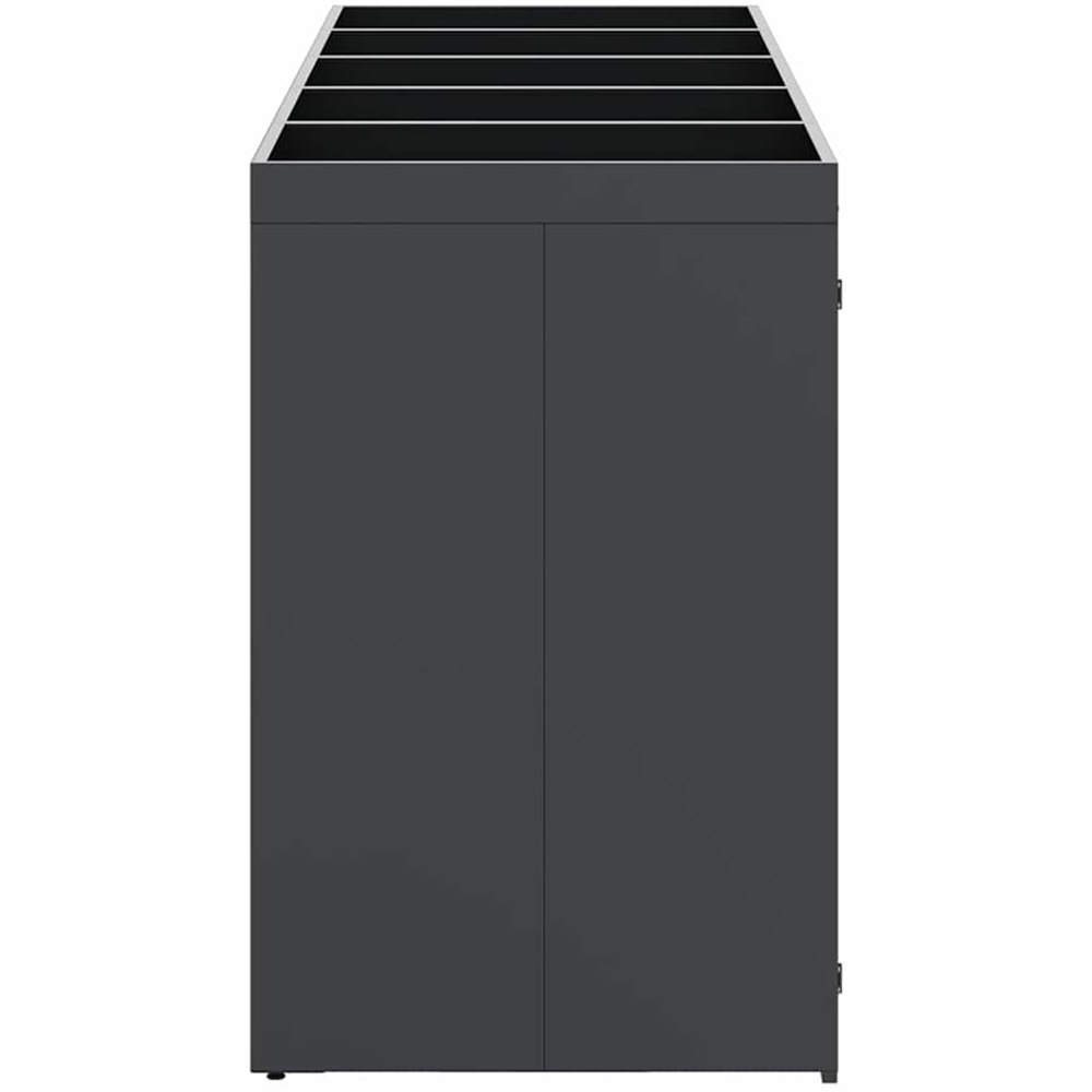 vidaXL Anthracite 5 Wheelie Bin Storage Shed with Planter Roof Image 5