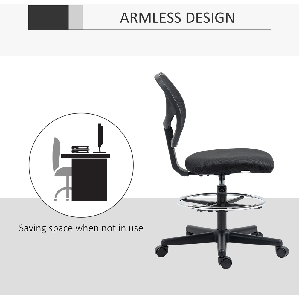 Portland Black Mesh Swivel Standing Desk Office Chair Image 4