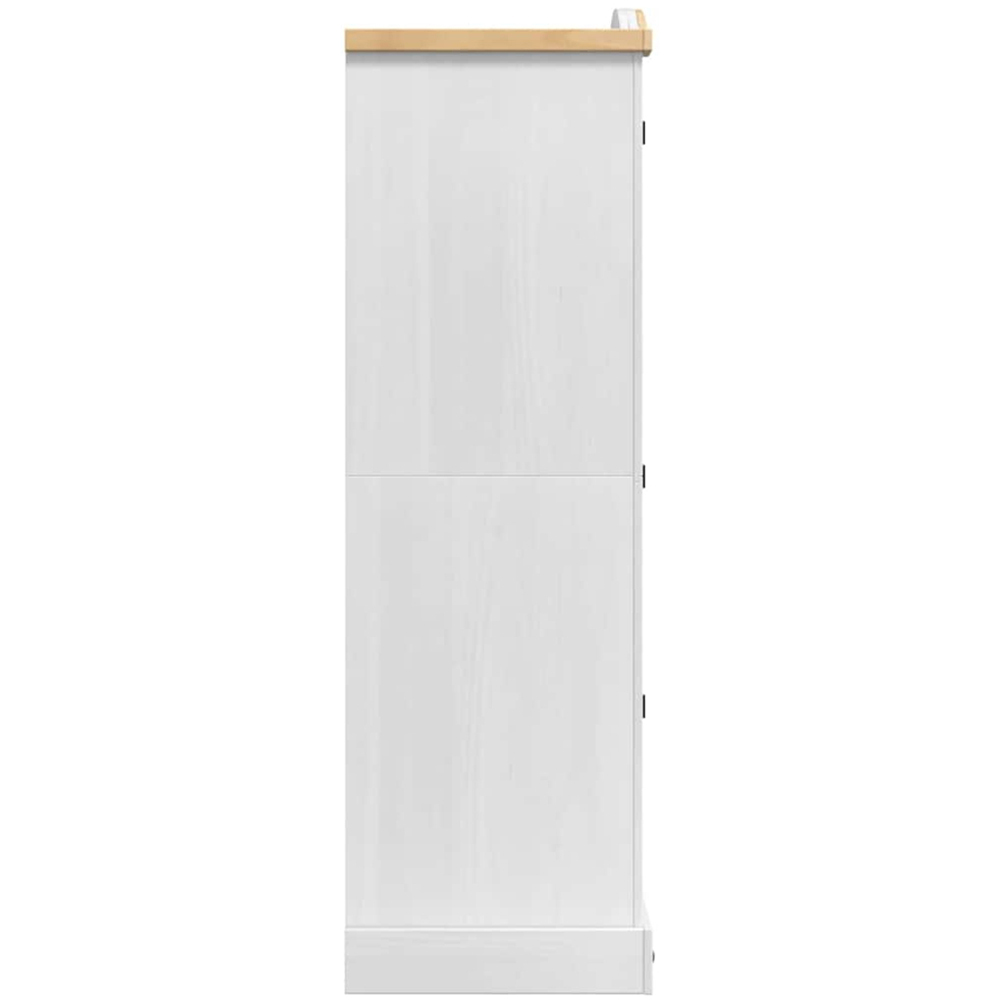 vidaXL Corona 2 Door Single Drawer White Solid Pine Wood Wardrobe Image 6