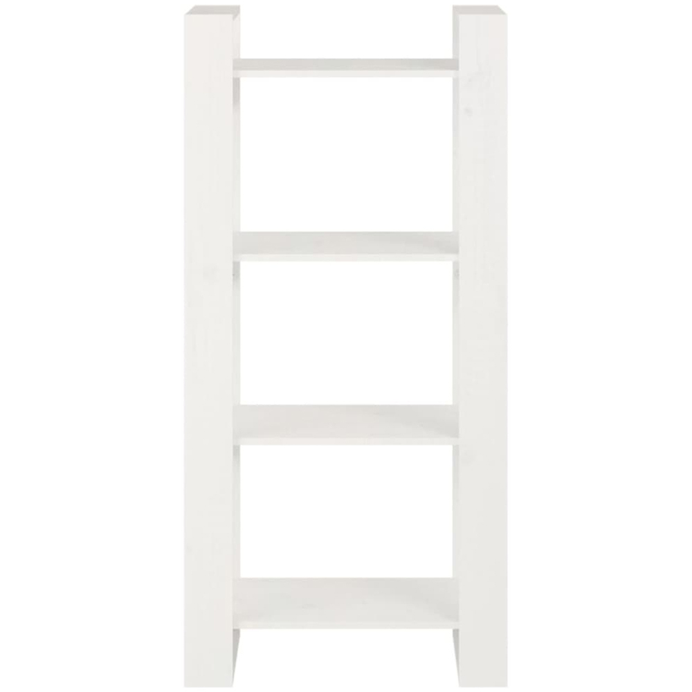 vidaXL 4 Shelf White Solid Wood Bookcase Image 3