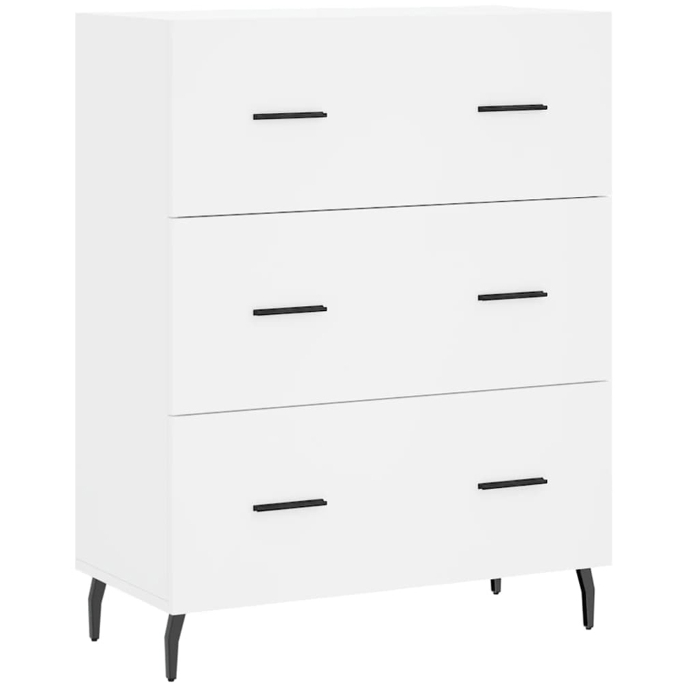 vidaXL 3 Drawer White Sideboard Image 2