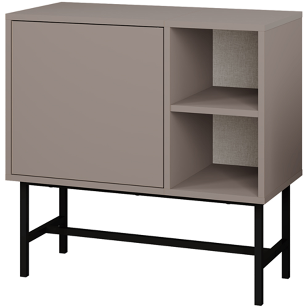 Decortie Mona Single Door 2 Shelf Mocha Grey Mini Console Table Image 2