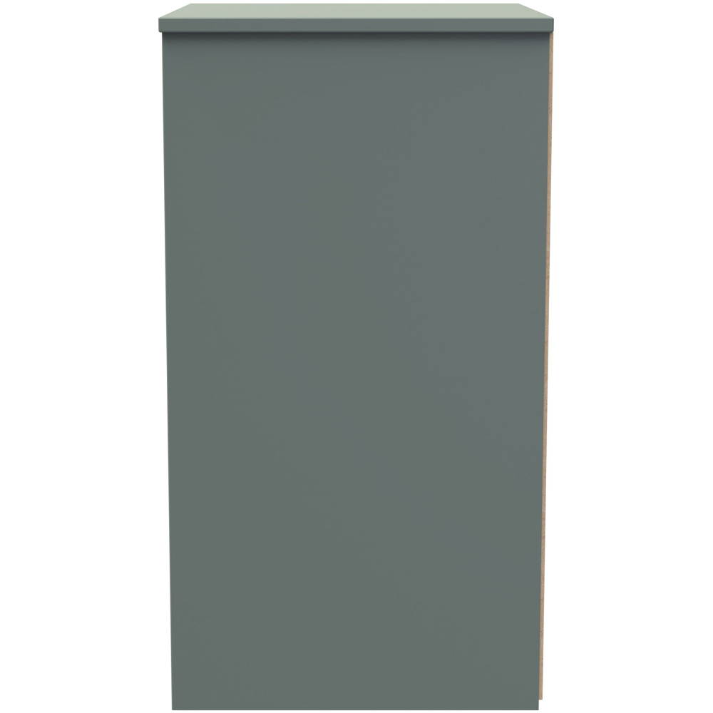 Crowndale New York 3 Drawer Reed Green Bedside Cabinet Ready Assembled Image 4