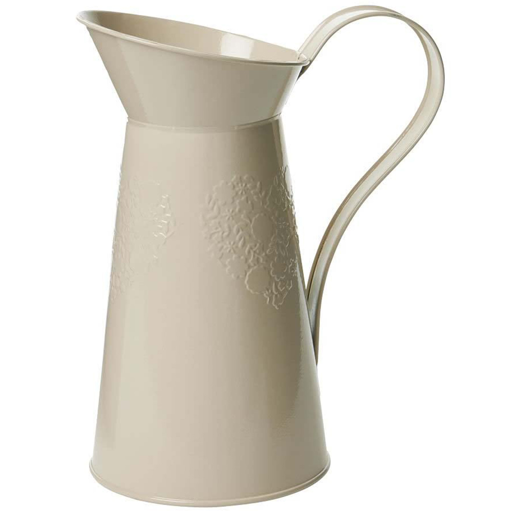Wilko Cream Embossed Tin Jug Wilko