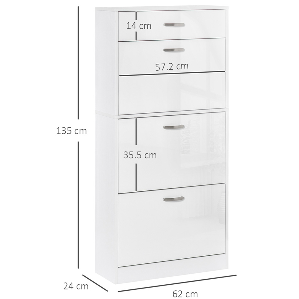 HOMCOM 4 Drawer High Gloss Shoe Cabinet Image 9