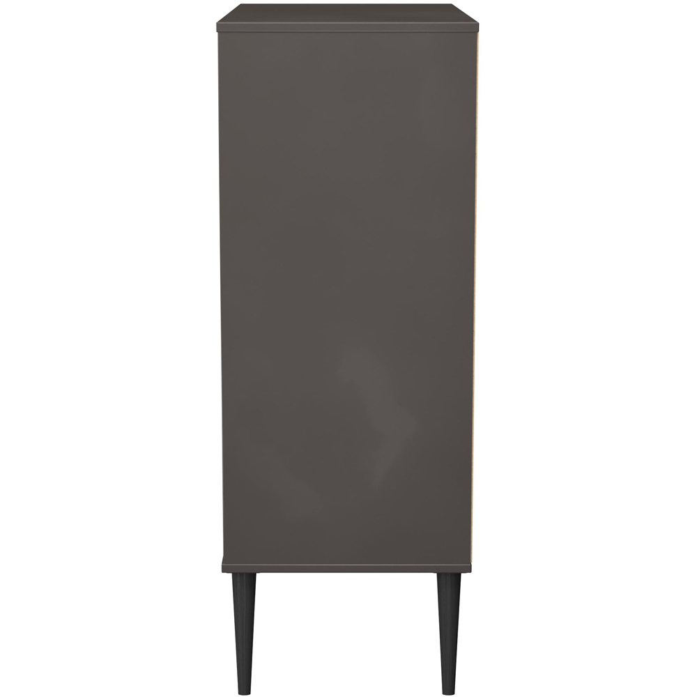 Crowndale Hong Kong 5 Drawer Slatt Effect and Graphite Chest of Drawers Ready Assembled Image 3
