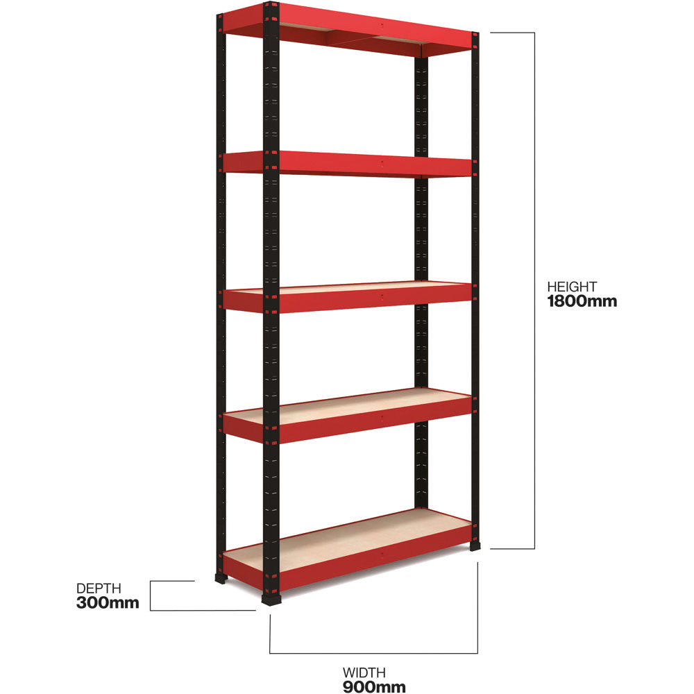 RB Boss Freestanding 5 Tier Boltless Shelf Unit 250kg/level Image 3