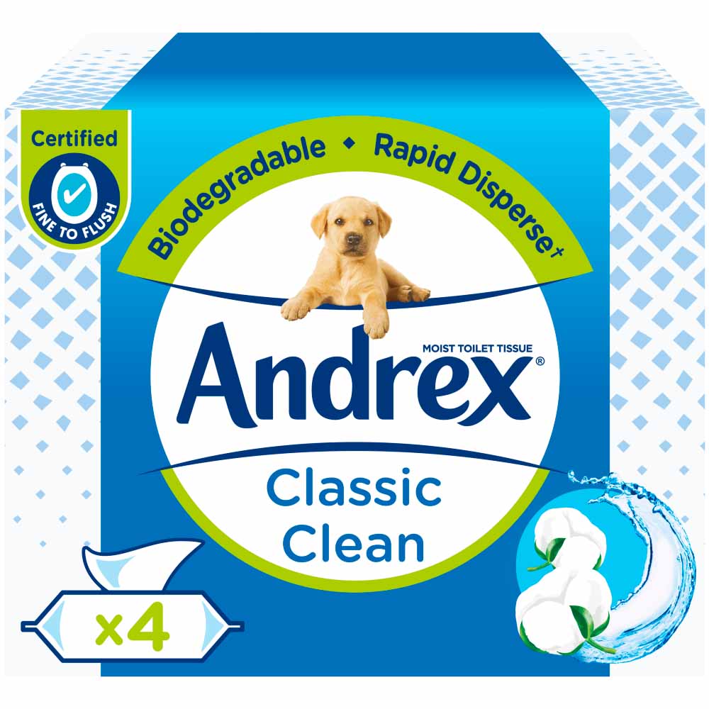 Andrex Classic Clean Washlets 4 Pack Image 1