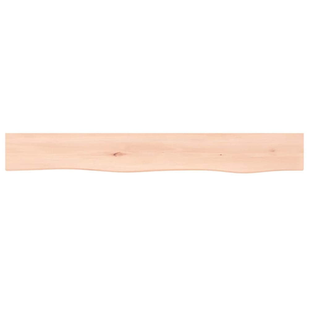 vidaXL 80 x 10 x 4cm Untreated Solid Wood Oak Wall Shelf Image 3