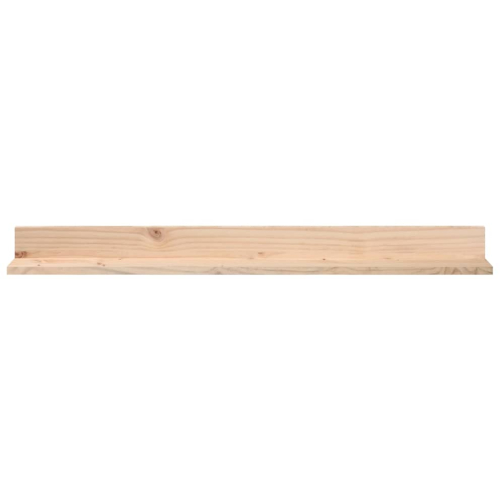 vidaXL 110cm Set of 2 Natural Solid Pine Wood Floating Wall Shelf Image 2