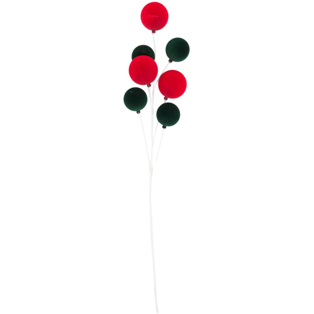 Flocked Bauble Branch Image 3