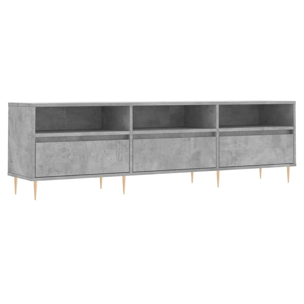 vidaXL 3 Drawer 3 Shelf Concrete Grey TV Cabinet Image 2