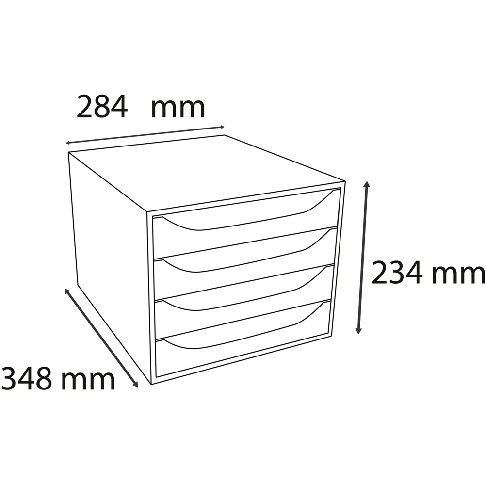 Exacompta EcoBox Office 4 Drawer Grey Desk Organiser Image 7
