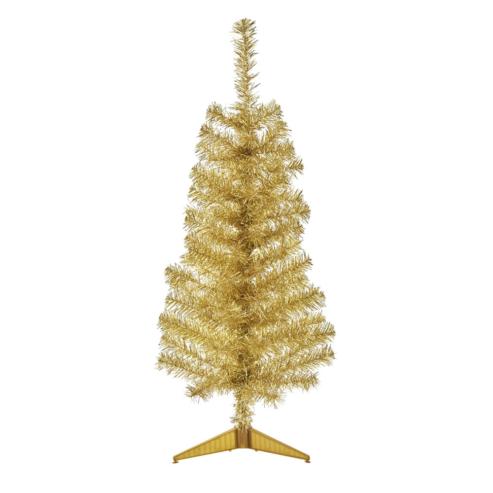 Wilko 3ft Champagne Gold Artificial Christmas Tree Image 1