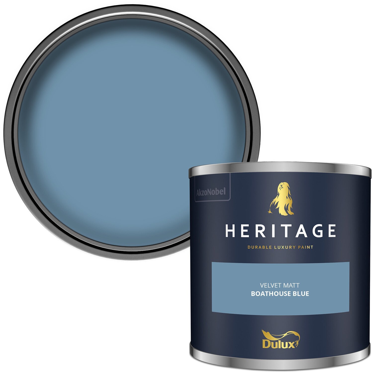 Dulux Heritage Walls and Ceilings Boathouse Blue Velvet Matt Emulsion Paint Tester Image 2