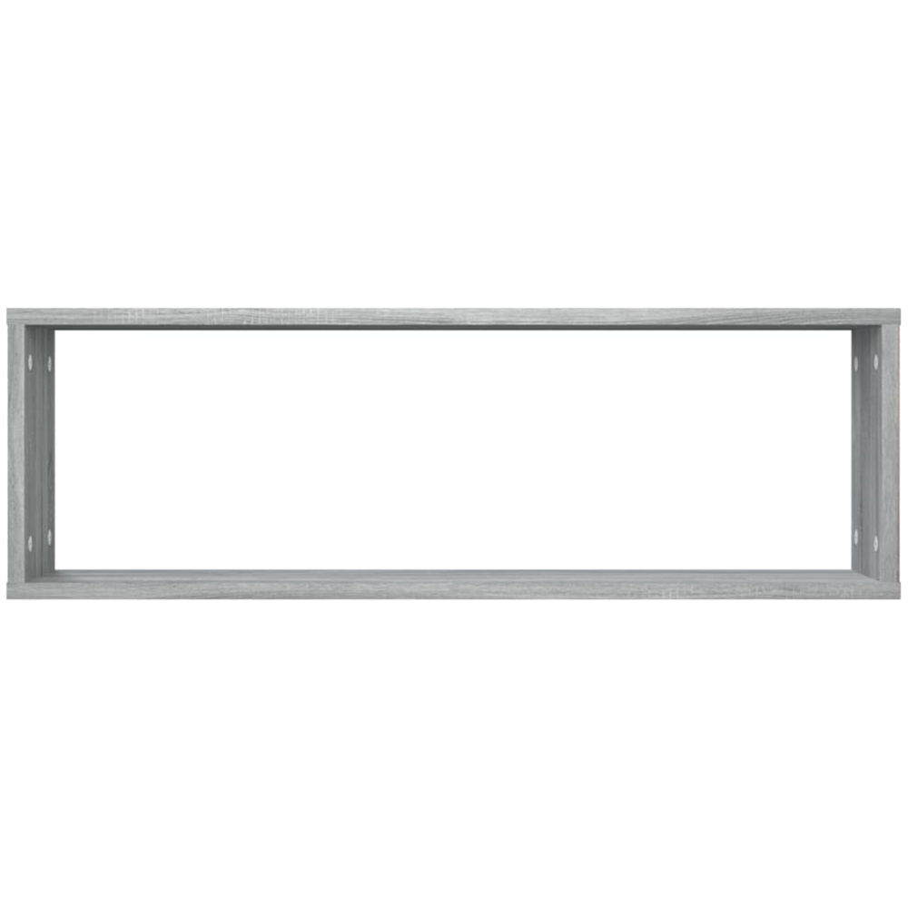 vidaXL 80cm Set of 4 Grey Sonoma Cube Floating Wall Shelf Image 5