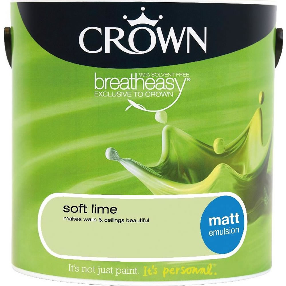 Crown Soft Lime Matt Emulsion Paint 2.5L Image 1
