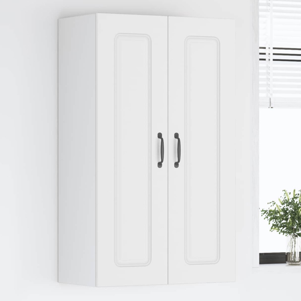vidaXL 2 Door White Kitchen Wall Cabinet Image 1