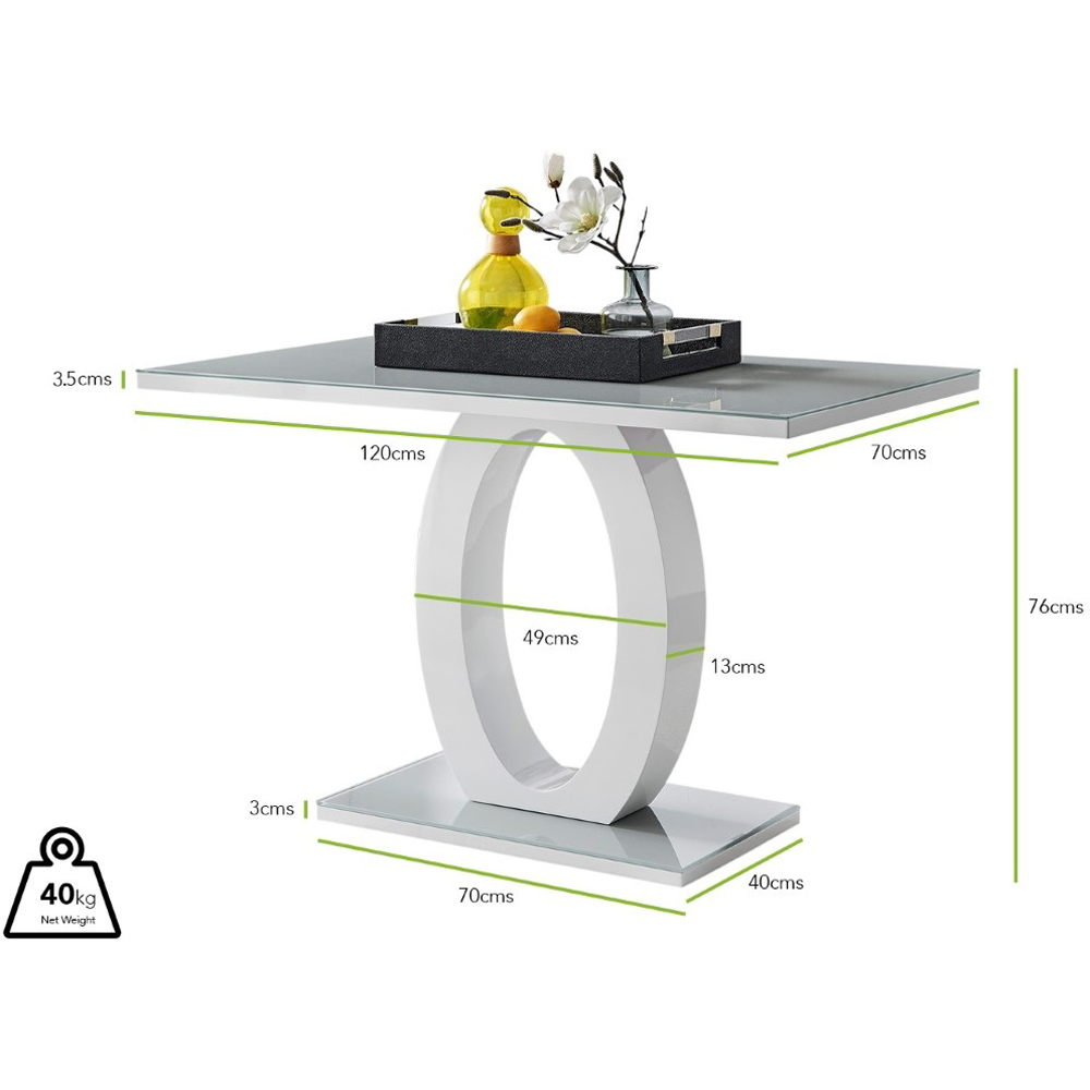 Furniturebox Lucia Valera 4 Seater Dining Set Grey Gloss and Gold Image 9