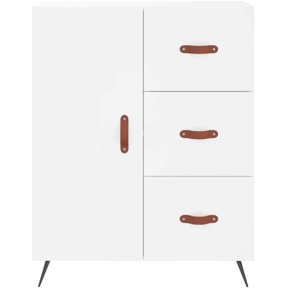vidaXL Single Door 3 Drawer White Sideboard Image 5