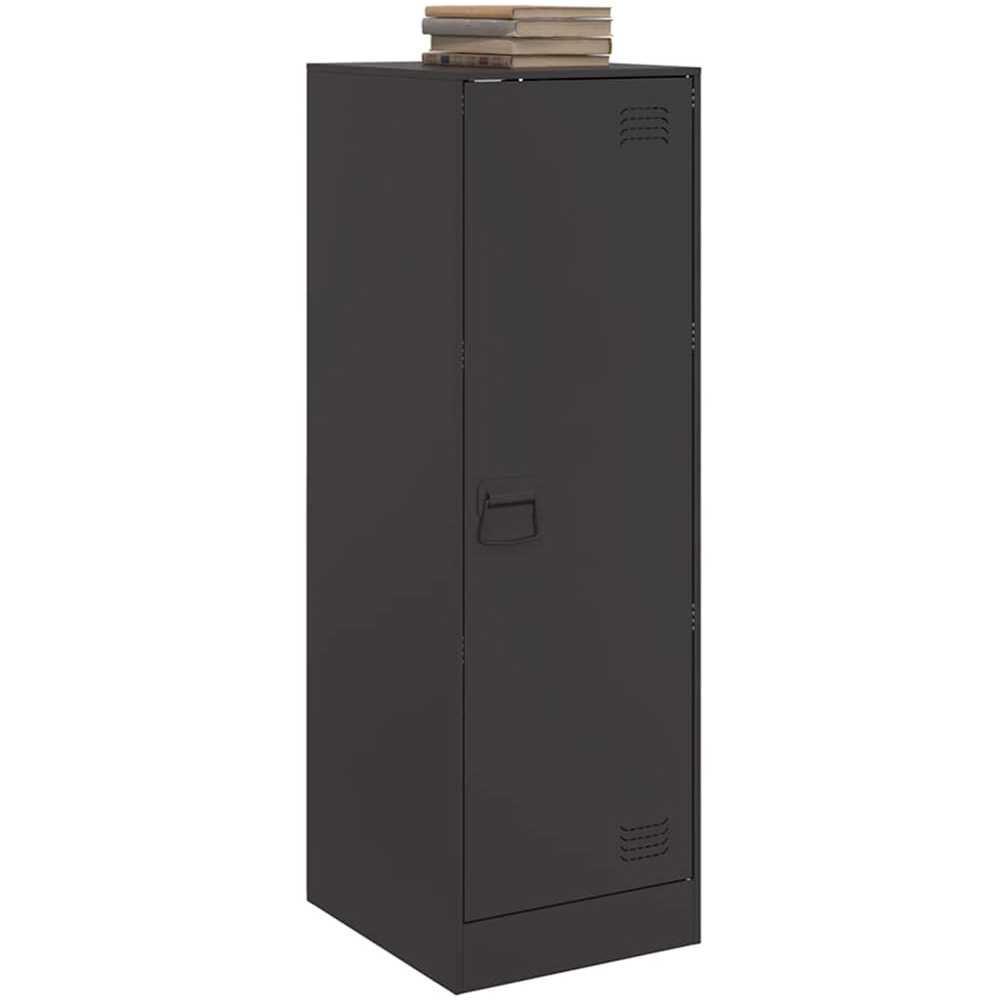 vidaXL Single Door Black Steel Sideboard Image 4