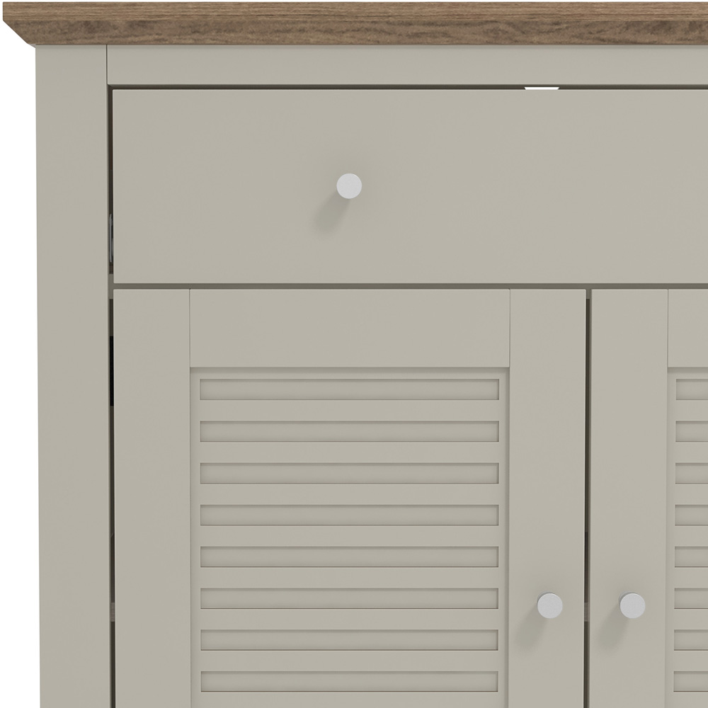 GFW Salcombe 2 Door Single Drawer Light Grey Compact Sideboard Image 5