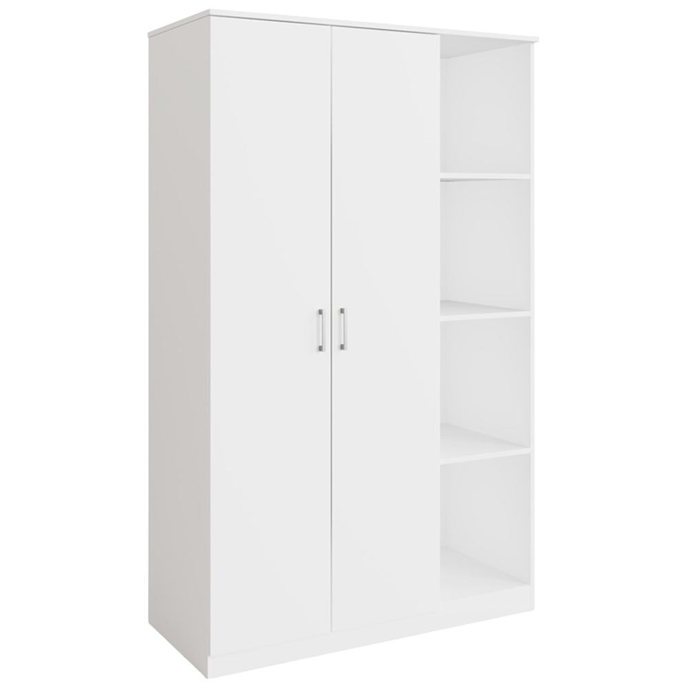 GFW Bailey 2 Door 4 Shelf White Wardrobe Image 2