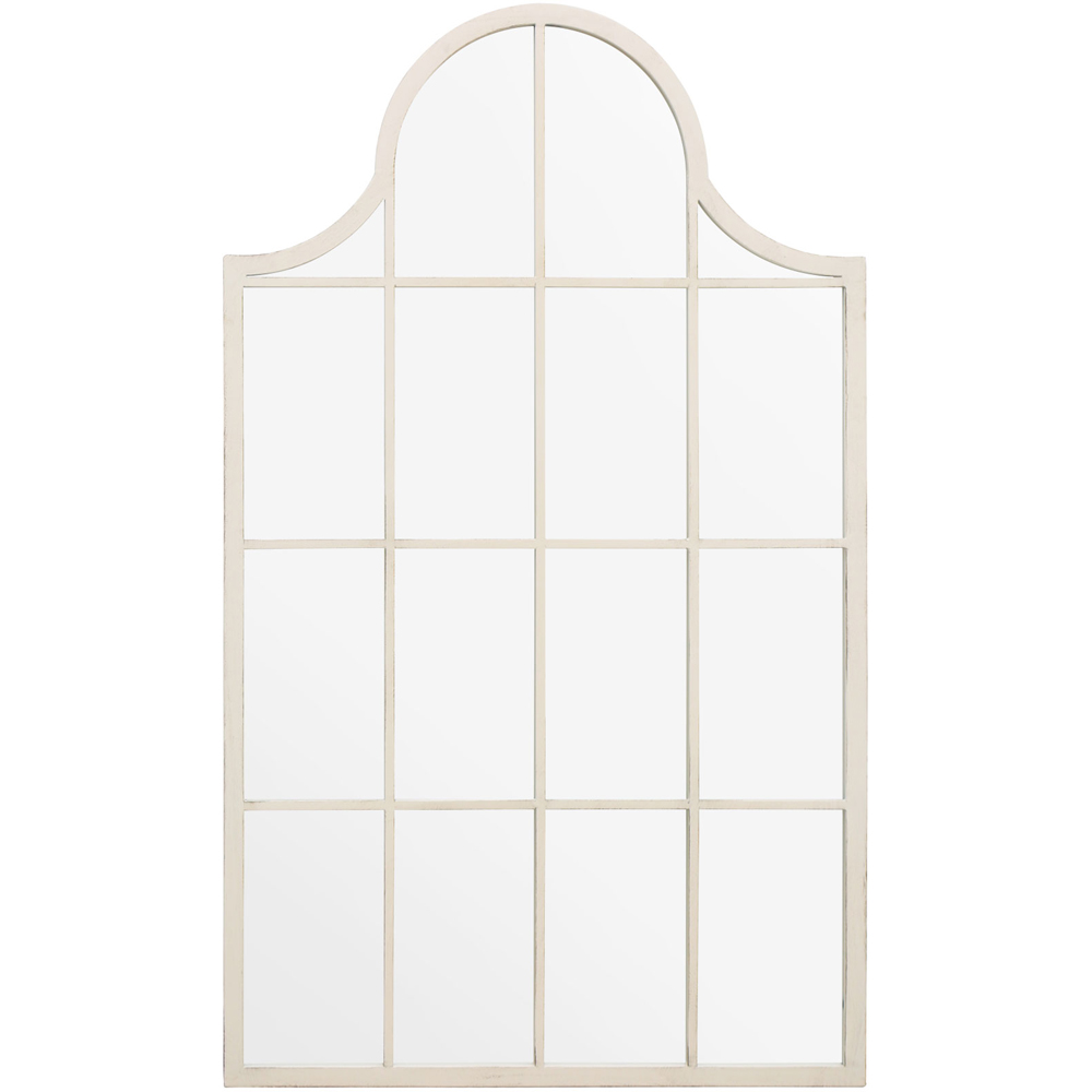 MirrorOutlet The Arcus White Framed Arched Garden Wall Mirror 104 x 62cm Image 1