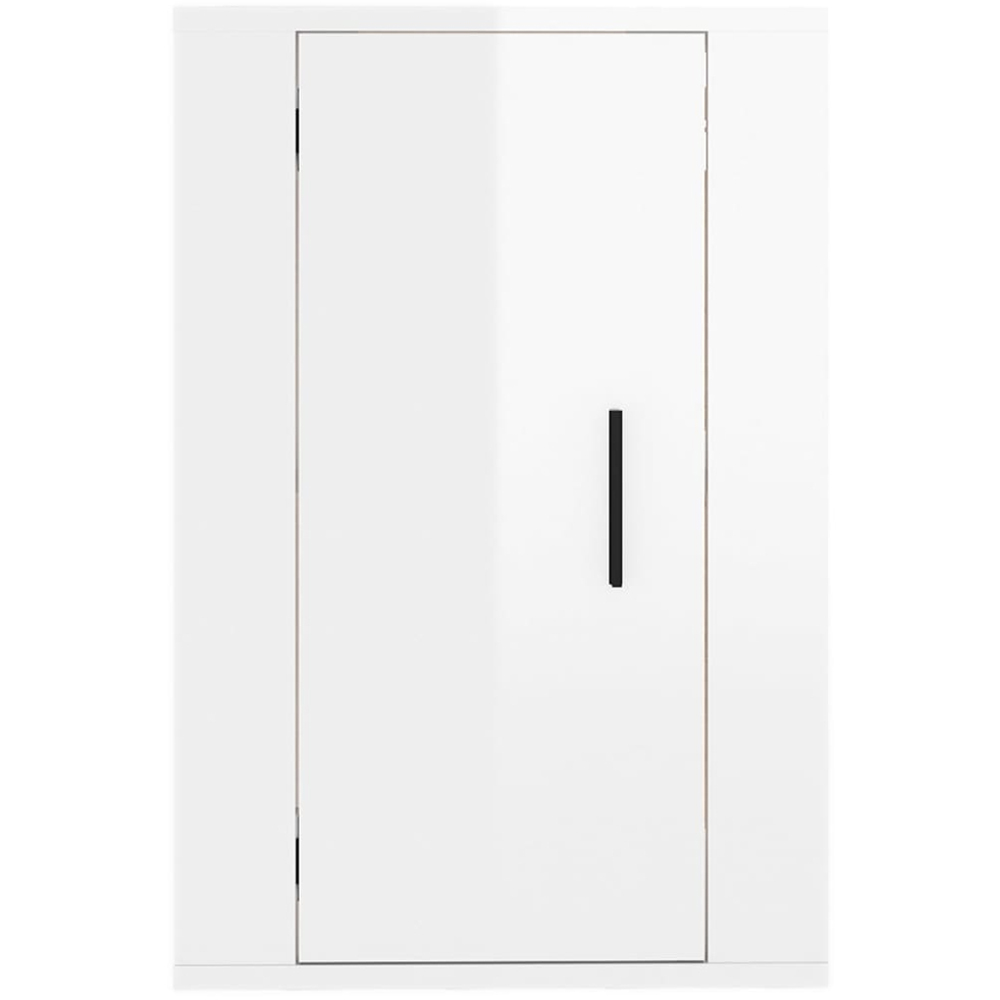 vidaXL Single Door High Gloss White Wall Mounted TV Cabinet Image 5