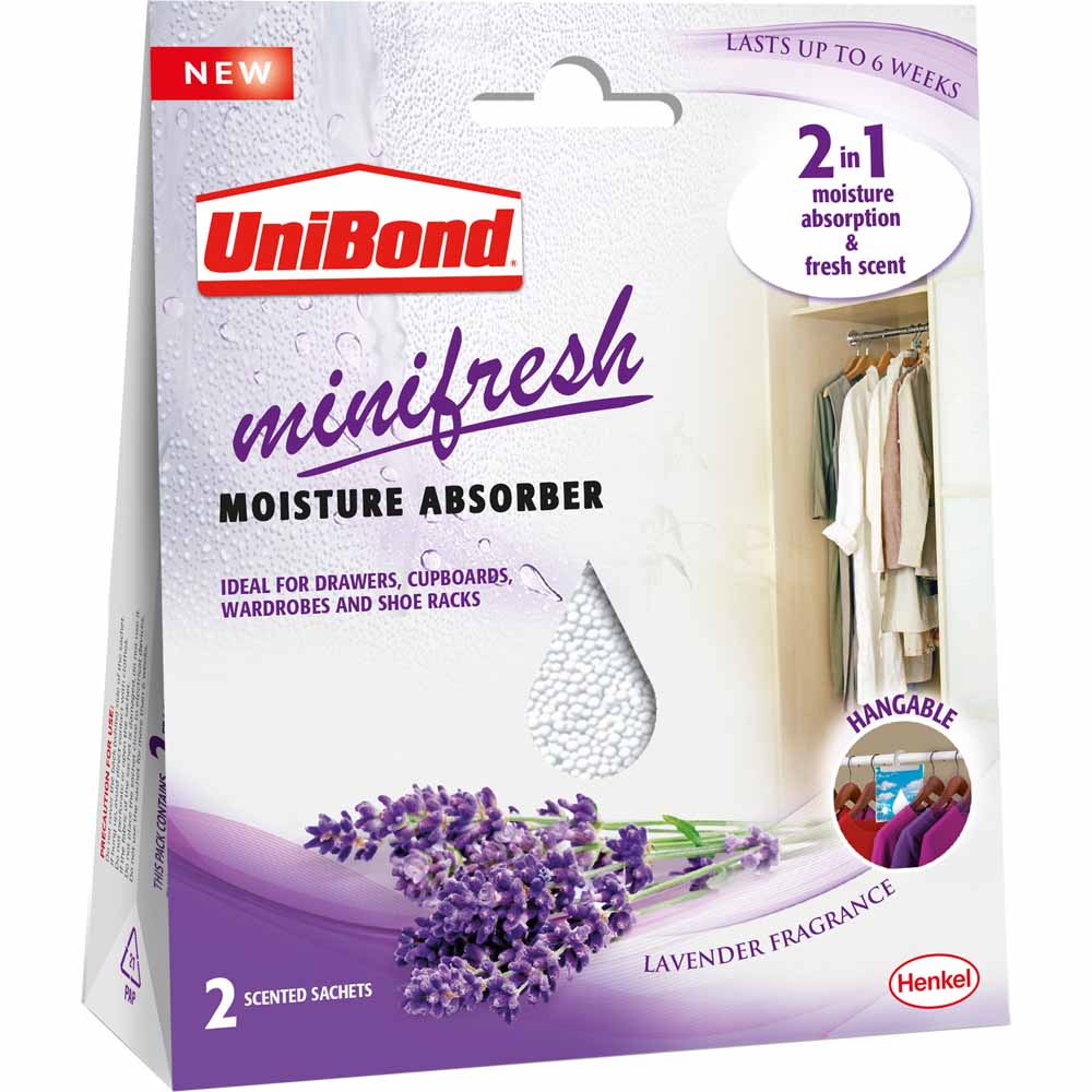 UniBond 2 Pack 50g Minifresh Sachet Lavender Moisture Absorber Image