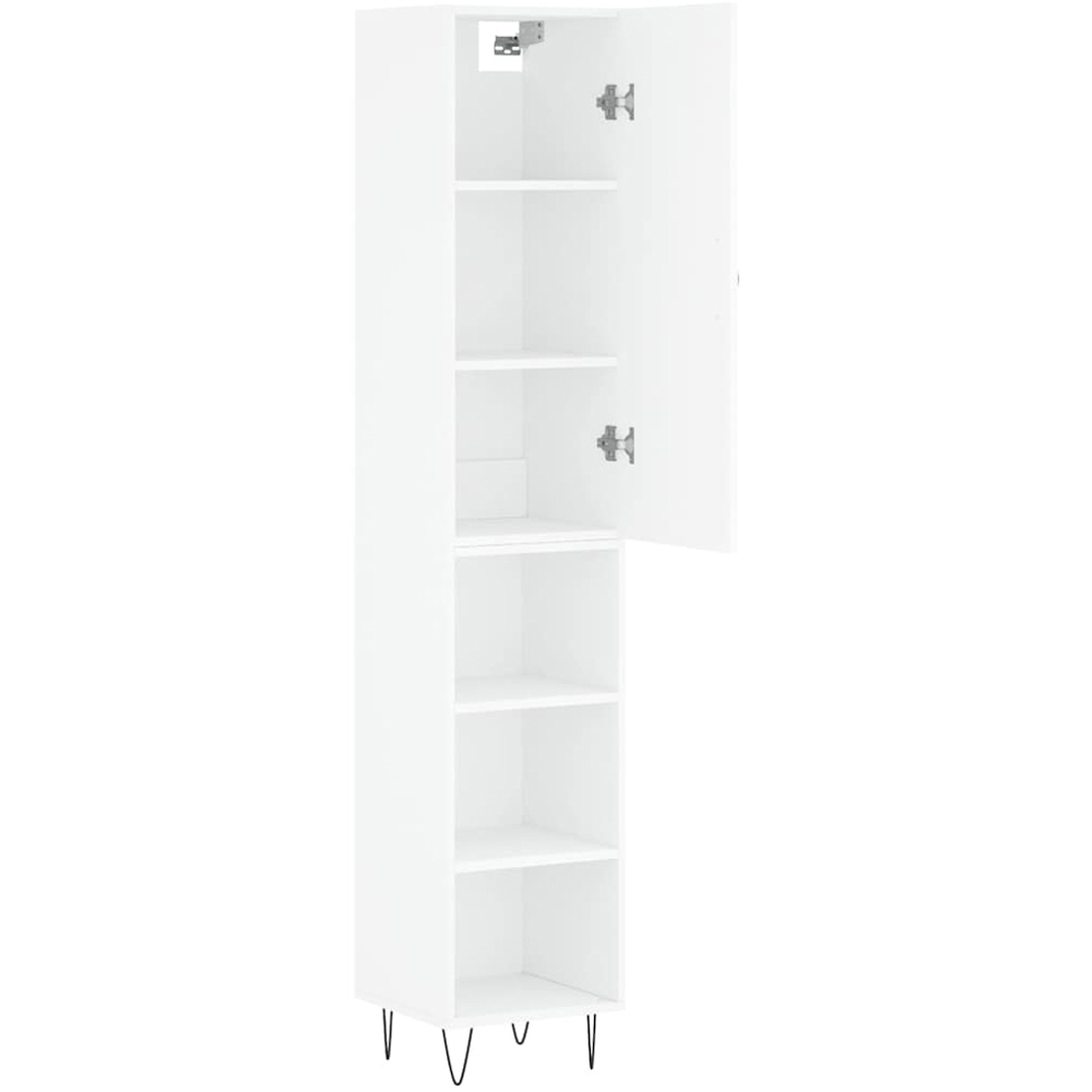 vidaXL Single Door 3 Open Shelf White Highboard Image 4
