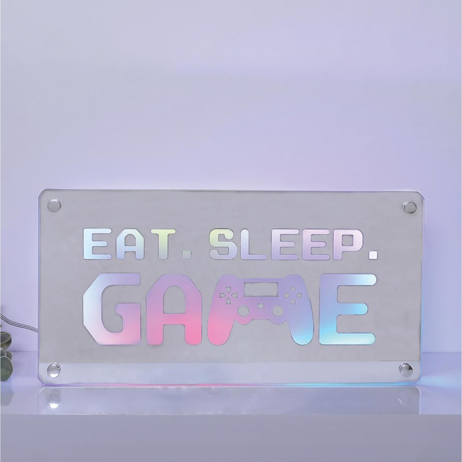 Eat Sleep Game Neon Block Light Image 2