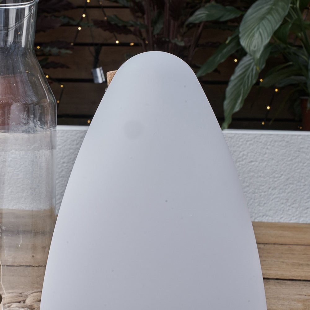 ValueLights Tenzin White Cone Colour Changing LED Garden Table Lamp Image 3
