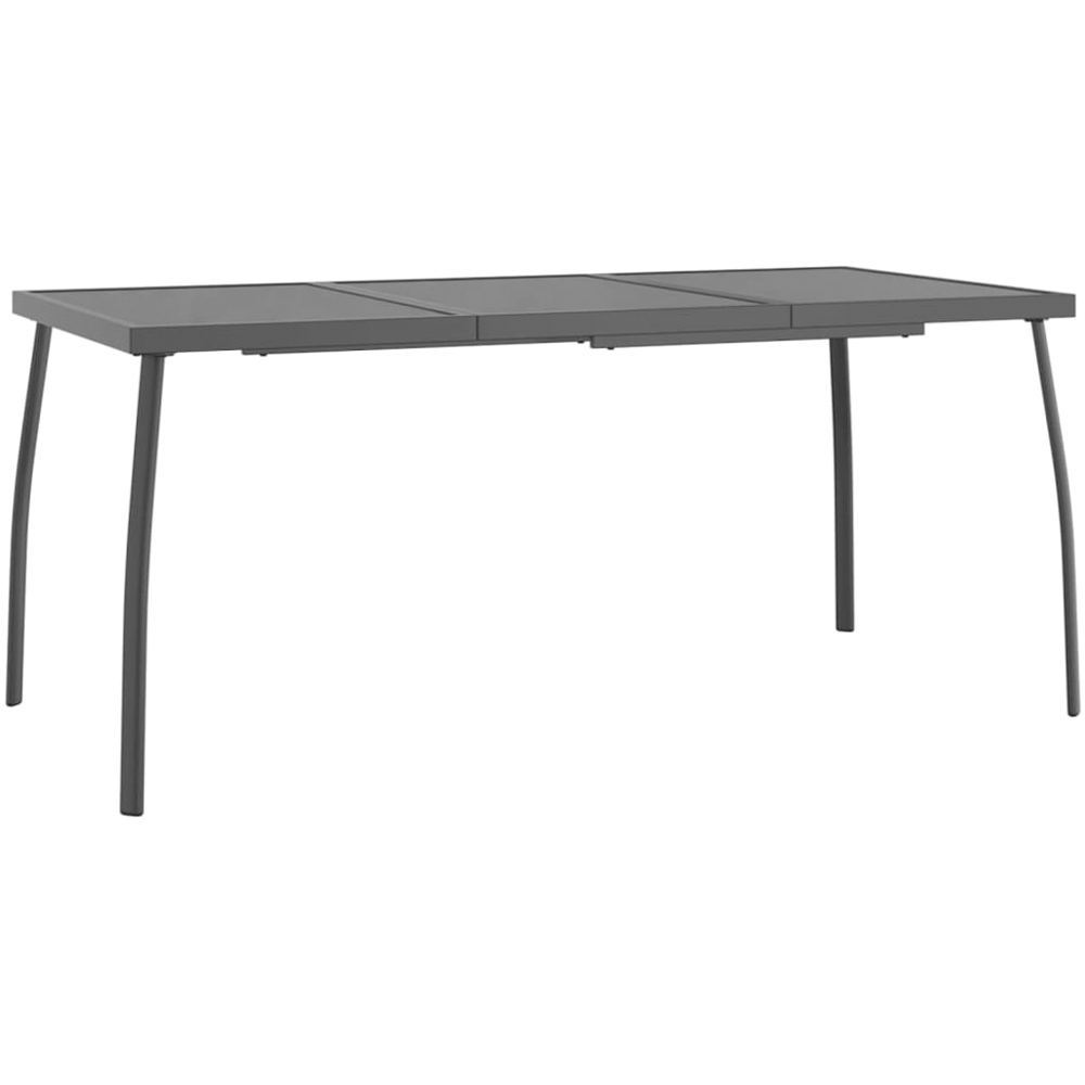 vidaXL 4 Seater Anthracite Steel Mesh Rectangular Garden Table Image 2
