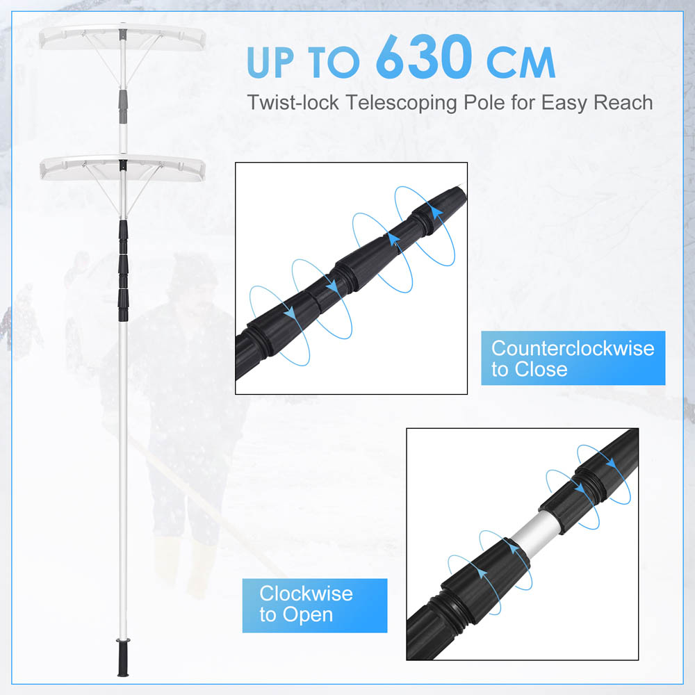 Costway Telescopic Extendable Snow Roof Rake Image 7